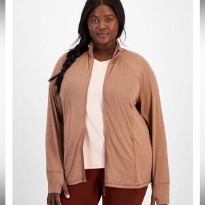 ID Ideology Plus Size 3X Activewear Zip Jacket Thumbhole Sleeves NWT